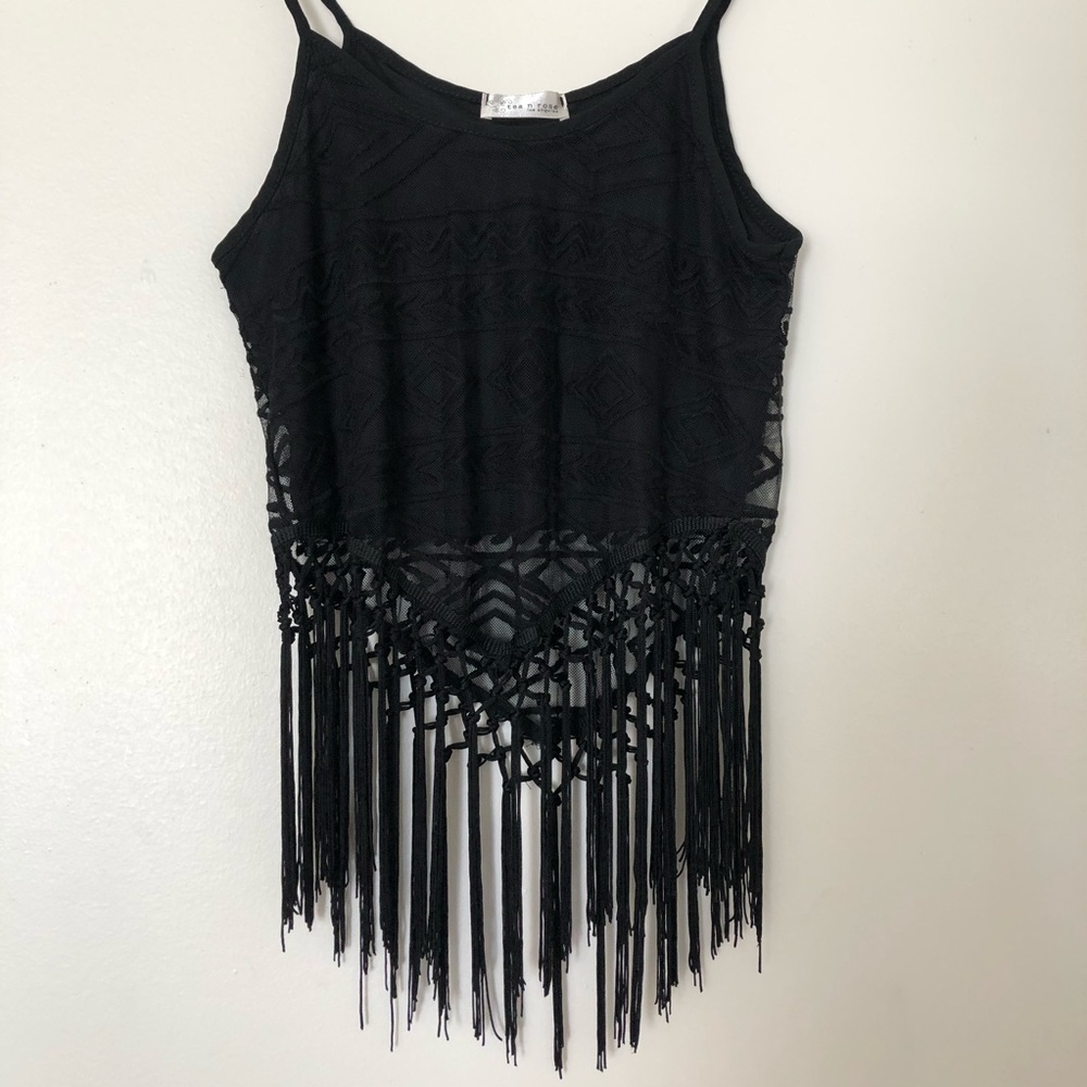 ***SOLD*** Lace Fringe Cami Tank